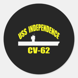 Sticker Rond Uss Independence Cv-62 Porte-Aéronefs Pères Da
