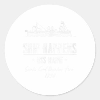 Sticker Rond Uss Maine Se Souvenir Espagnol Guerre Américaine H