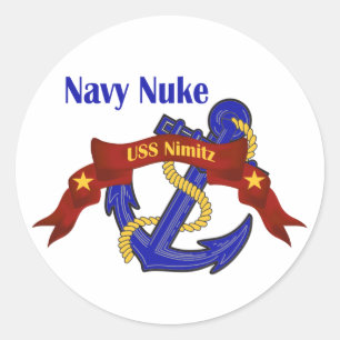 Sticker Rond ~ USS Nimitz d'arme nucléaire de marine