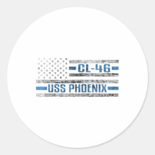 Sticker Rond Uss Pcute Ss Cute Ssnix World War Cruiser Cl-46 Us