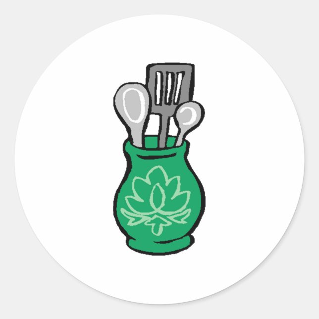 Sticker Rond Ustensiles de cuisine (Devant)