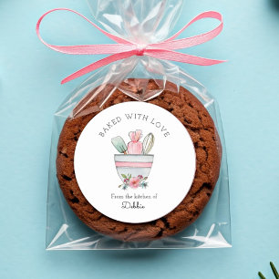 Sticker Rond Ustensiles de cuisine mignons sur fond blanc