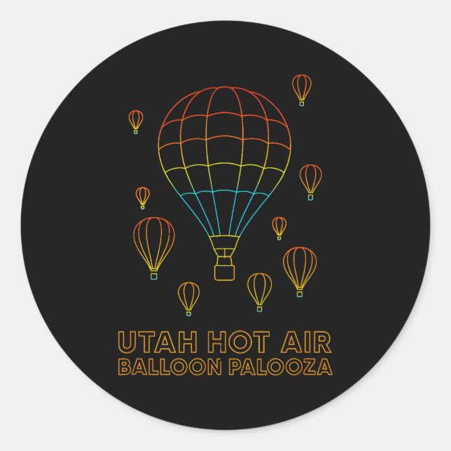 Sticker Rond Utah Hot Air Balloon Palooza Apparel  (Devant)