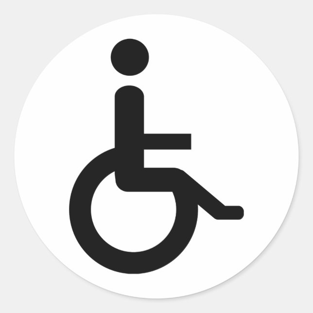 Sticker Rond utilisateur de fauteuil roulant (Devant)