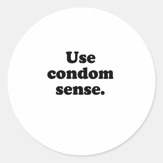 STICKER ROND UTILISER LE SENS CONDOM (Devant)