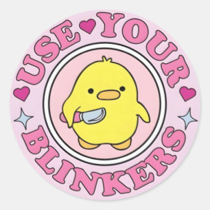 Sticker Rond Utilisez vos clignotants 