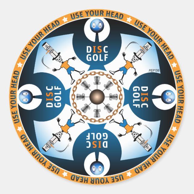 Sticker Rond Utilisez votre tête (Devant)