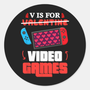 Sticker Rond V est pour la Saint-Valentin des joueurs de jeux v