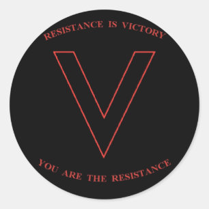 Sticker Rond V est pour l'autocollant de victoire
