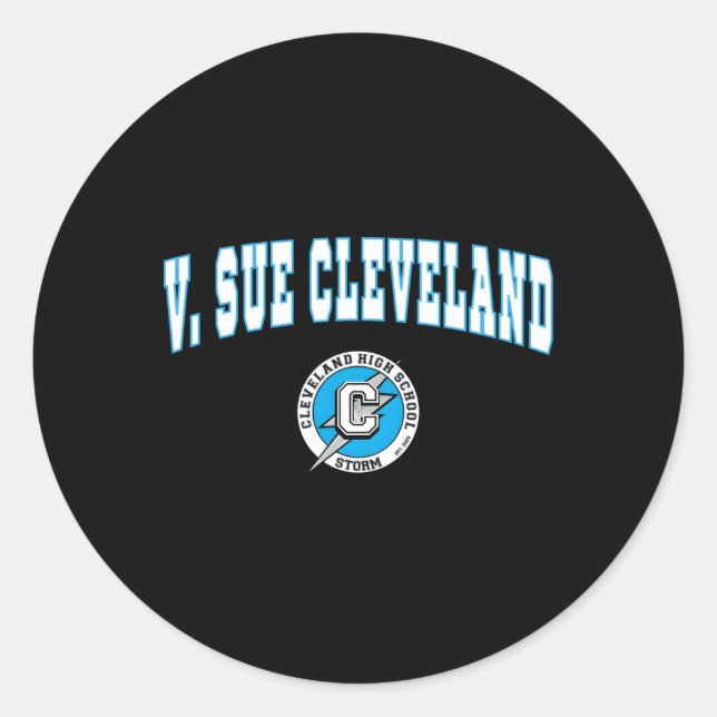 Sticker Rond V Sue Cleveland Tempête de l'école secondaire C2 (Devant)