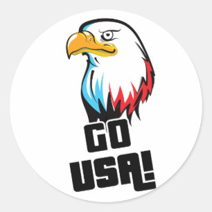 Sticker Rond Va aux USA ! American Eagle