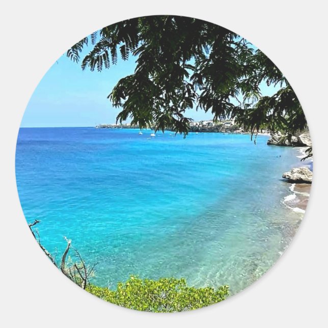 Sticker Rond Vacances à Curaçao (Devant)