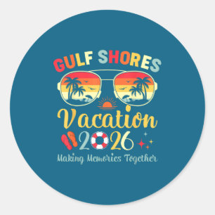 Sticker Rond Vacances à Gulf Shores Beach Al 2026 Voyage en fam