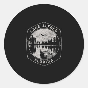 Sticker Rond Vacances à l'extérieur du lac vintage Alfred Flori