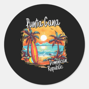 Sticker Rond Vacances à Punta Cana République dominicaine Plage