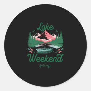 Sticker Rond Vacances au bord d'un lac à Billings Montana 