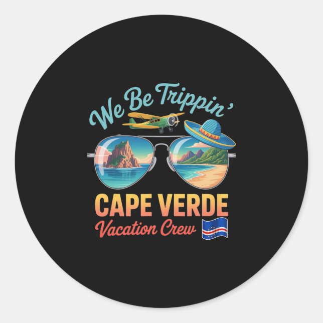 Sticker Rond Vacances au Cap-Vert Cabo Verde Fierté Verdian  (Devant)