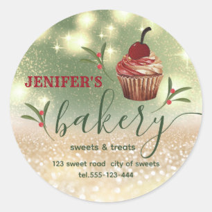 Sticker Rond Vacances baie sainte Glitterie cupcake chef boulan