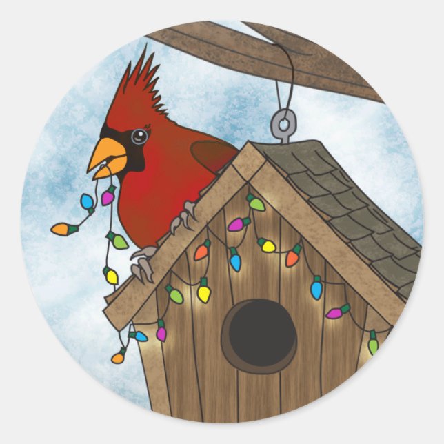 Sticker Rond Vacances Bird House (Devant)