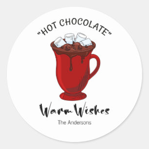 Sticker Rond Vacances Chaudes Chocolat