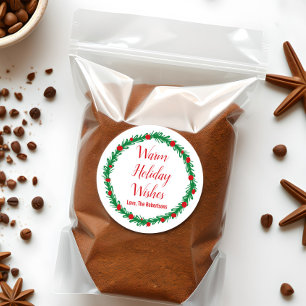 Sticker Rond Vacances Chaudes Étiquettes, Tags Cadeaux, Noël