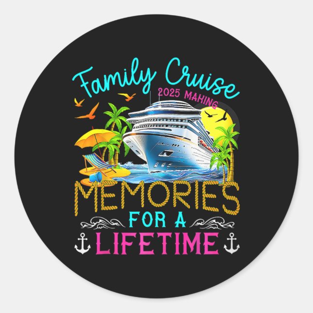 Sticker Rond Vacances croisière en famille 2025 Matching Cruise (Devant)