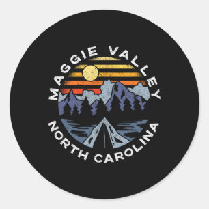 Sticker Rond Vacances dans les montagnes Maggie Valley Caroline