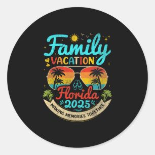 Sticker Rond Vacances de famille Floride 2025 Floride Groupe Ét