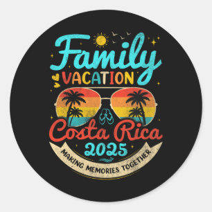 Sticker Rond Vacances de famille vintage Costa Rica 2025 Costa