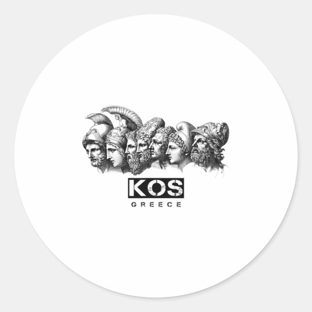 Sticker Rond Vacances de fêtes de plage Grèce Grèce Kos  (Devant)