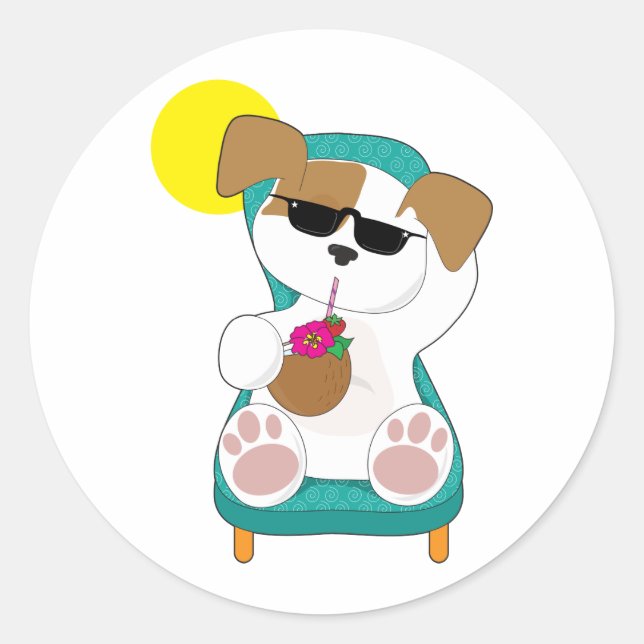 Sticker Rond Vacances de marionnettes (Devant)