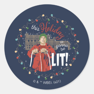 Sticker Rond Vacances de Noël   Ce jour férié va être illuminé