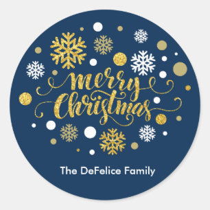 Sticker Rond Vacances de Noël - miroitement de Joyeux Noël