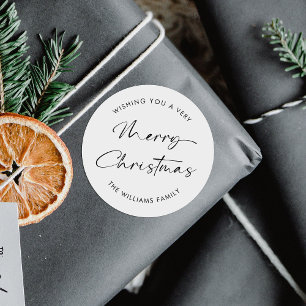 Sticker Rond Vacances de Noël simples minimalistes