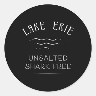 Sticker Rond Vacances de pêche au lac Érié sans requin non salé