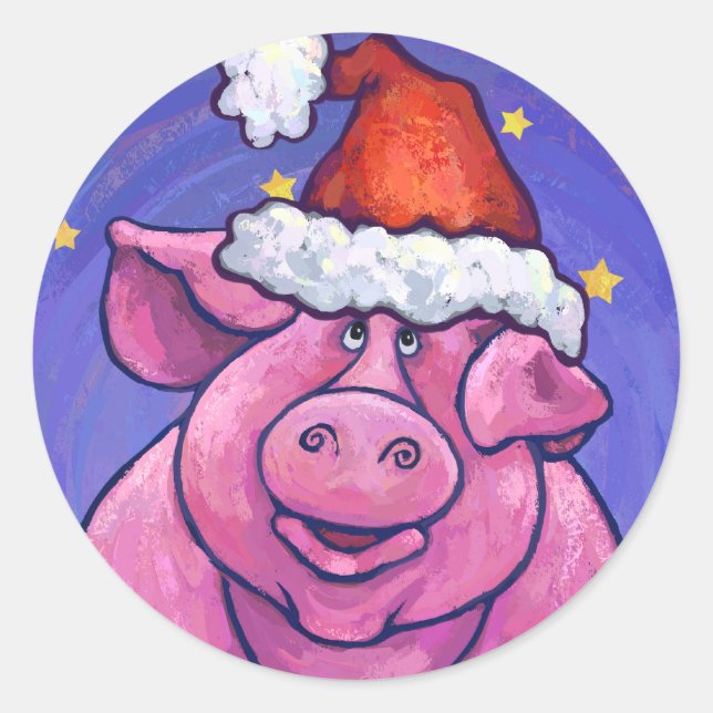 Sticker Rond Vacances de porc (Devant)