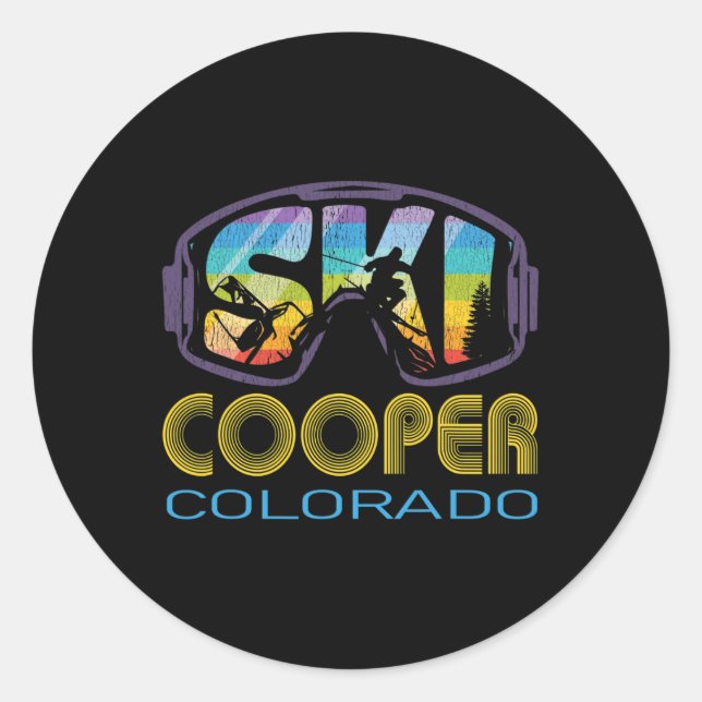 Sticker Rond Vacances de ski à Ski Cooper Colorado  (Devant)