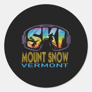Sticker Rond Vacances de ski à Ski Mount Snow Vermont