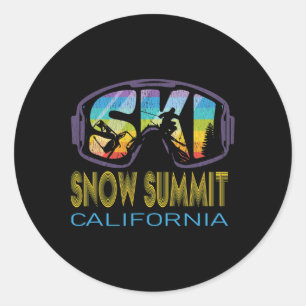 Sticker Rond Vacances de ski à Ski Snow Summit Californie