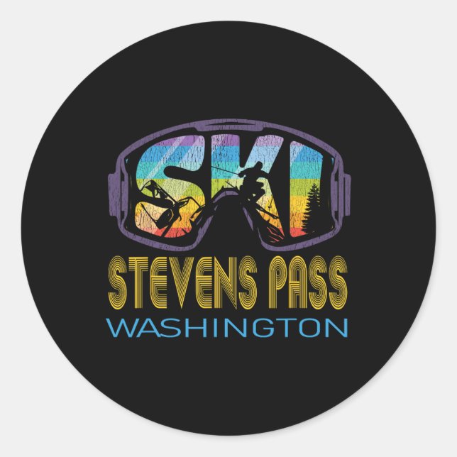 Sticker Rond Vacances de ski à Stevens P Washington  (Devant)