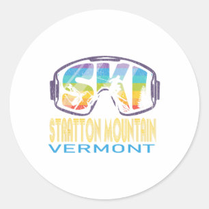 Sticker Rond Vacances de ski à Stratton Mountain Vermont 