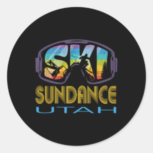 Sticker Rond Vacances de ski à Sundance Utah 