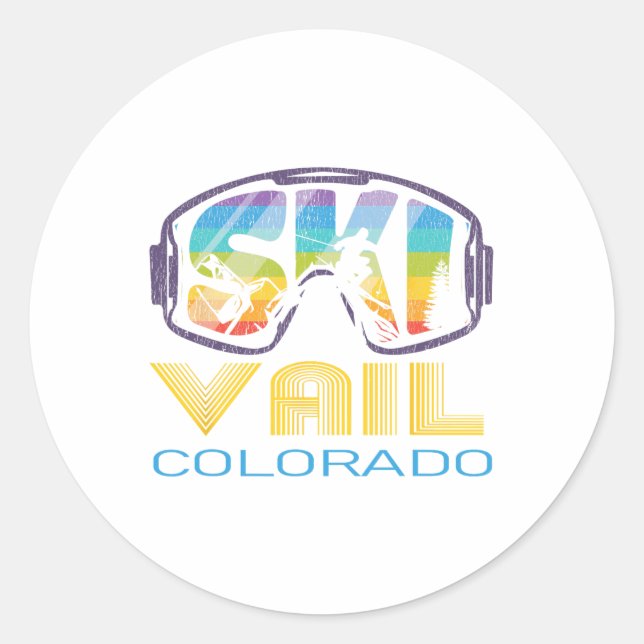 Sticker Rond Vacances de ski à Vail Colorado (Devant)