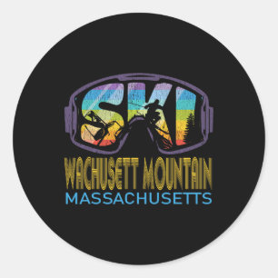 Sticker Rond Vacances de ski à Wachusett Mountain Machusetts