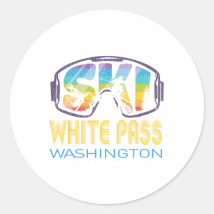 Sticker Rond Vacances de ski à White P Washington