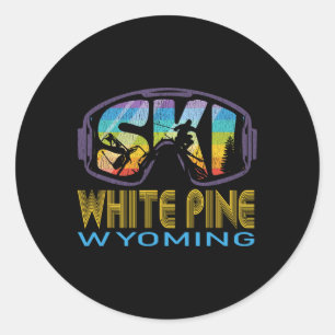 Sticker Rond Vacances de ski à White Pine Wyoming