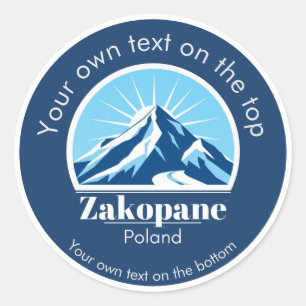 Sticker Rond Vacances de ski à Zakopane en Pologne