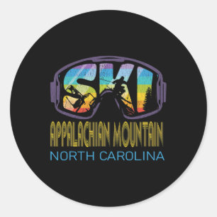 Sticker Rond Vacances de ski dans les monts Appalaches en Carol