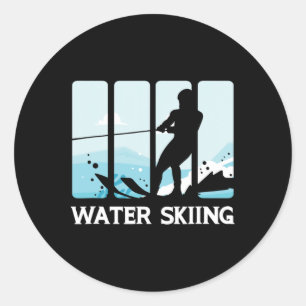 Sticker Rond Vacances de ski nautique aventure estivale sport a