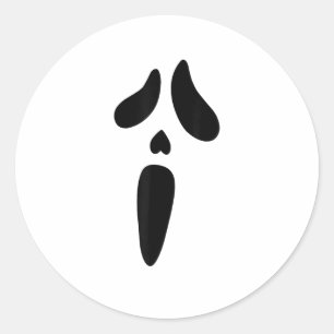 Sticker Rond Vacances de visage effrayant de fantôme d'Hallowee